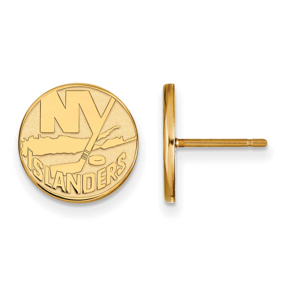10k Yellow Gold NHL New York Islanders Post Earrings