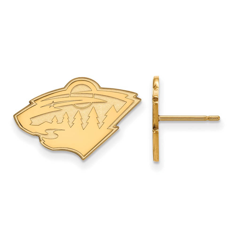 10k Yellow Gold NHL Minnesota Wild Post Earrings