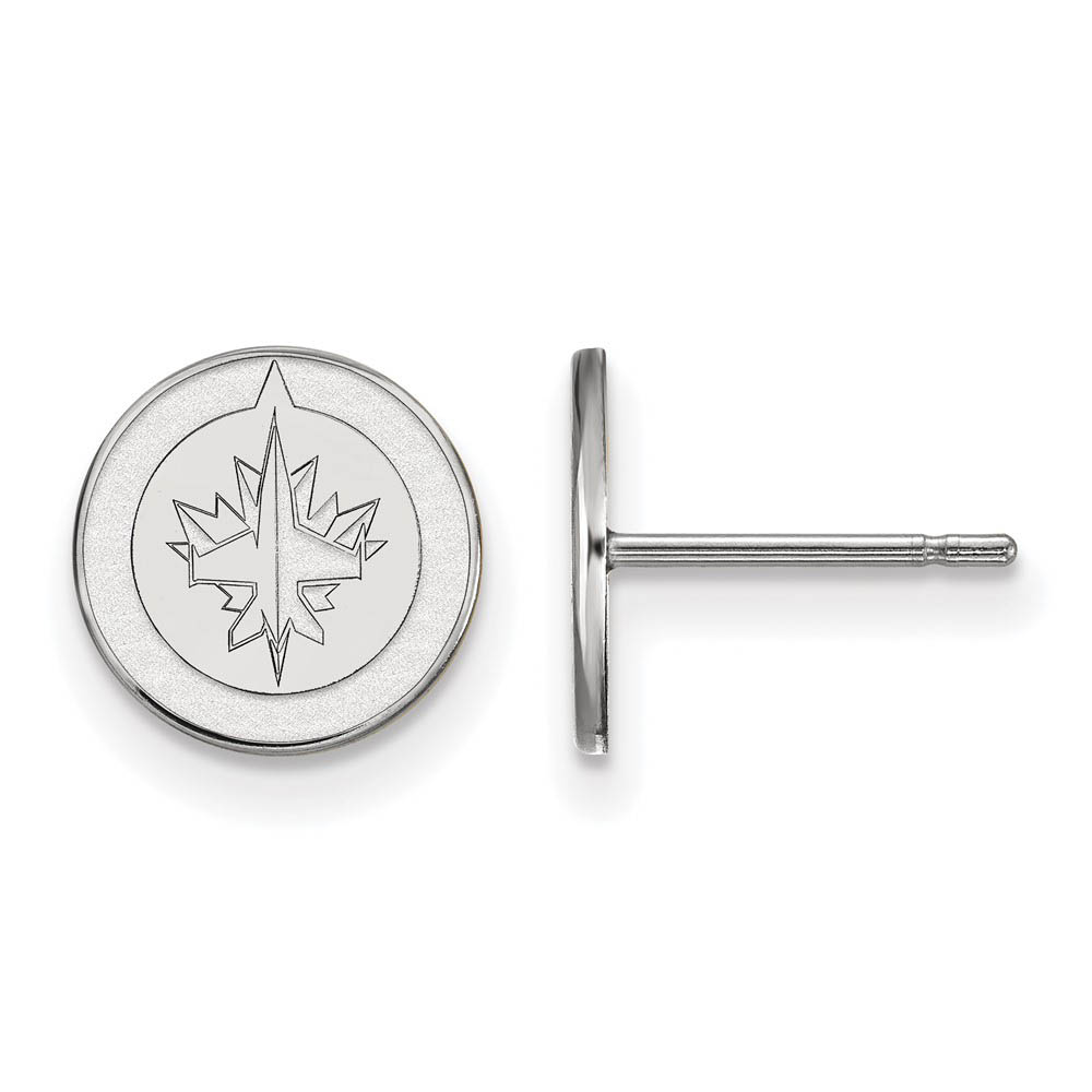14k White Gold NHL Winnipeg Jets Post Earrings