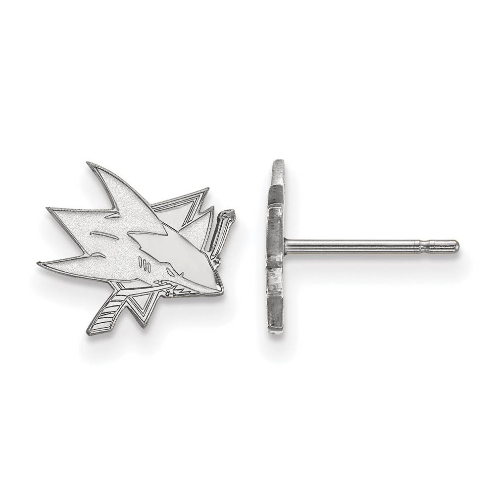 14k White Gold NHL San Jose Sharks Post Earrings