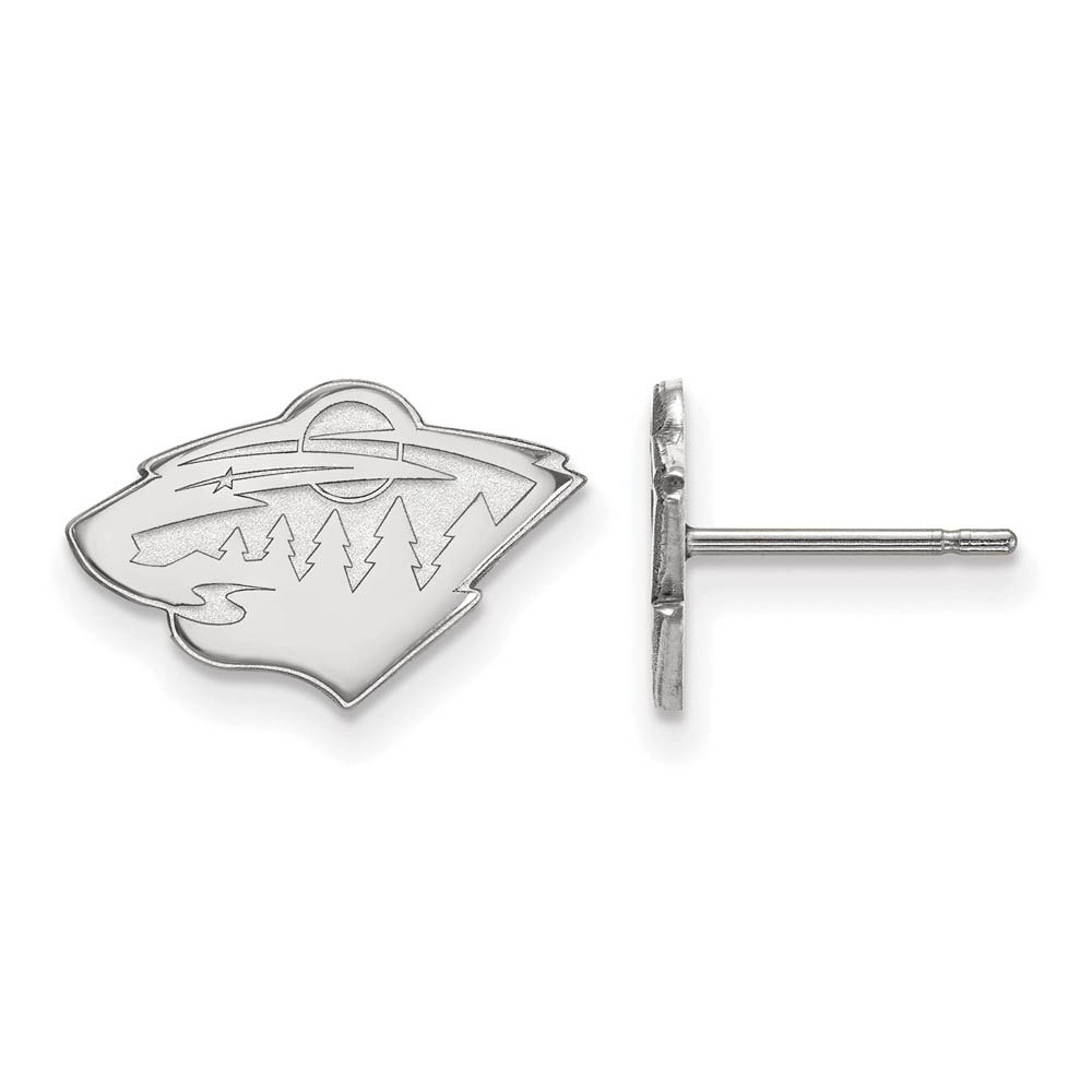 14k White Gold NHL Minnesota Wild Post Earrings