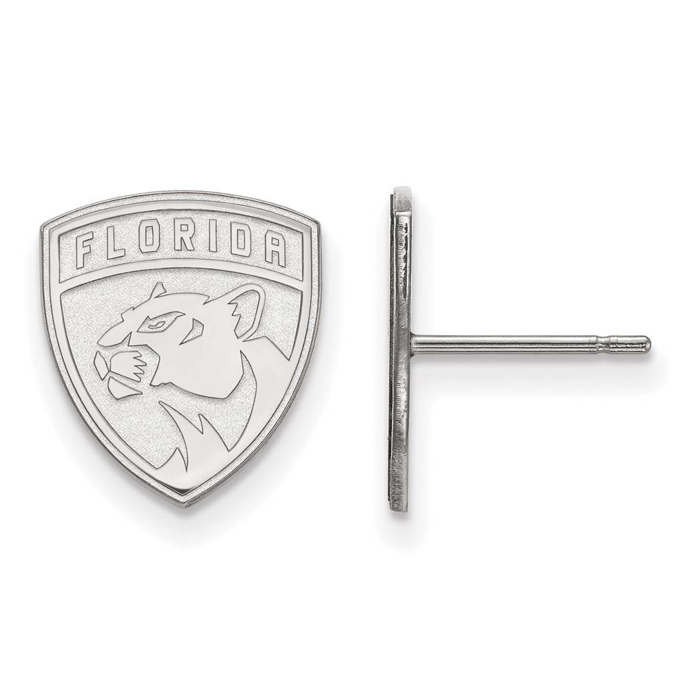 14k White Gold NHL Florida Panthers Post Earrings