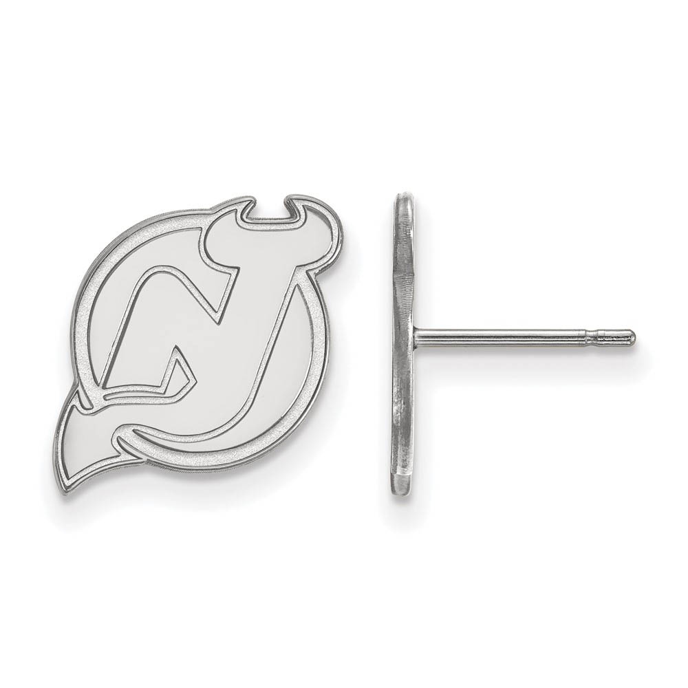 14k White Gold NHL New Jersey Devils Post Earrings