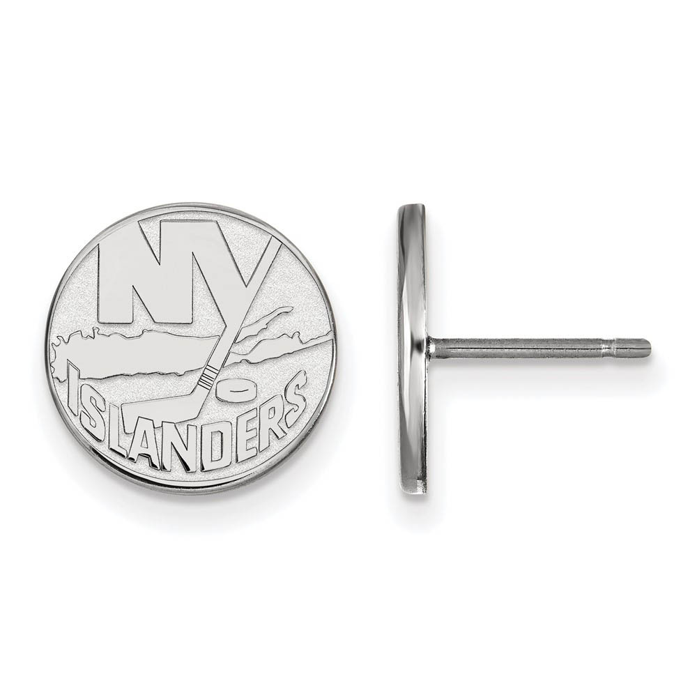 14k White Gold NHL New York Islanders Post Earrings