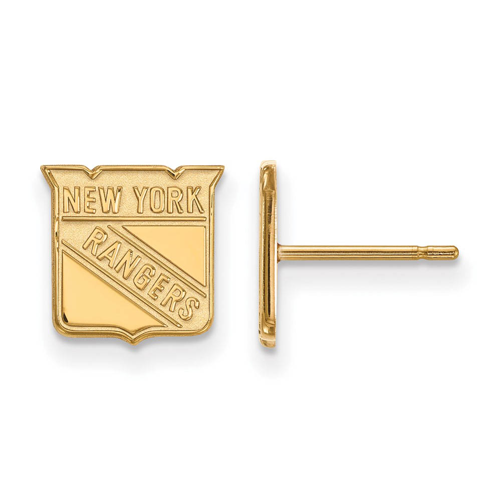 14k Yellow Gold NHL New York Rangers Post Earrings