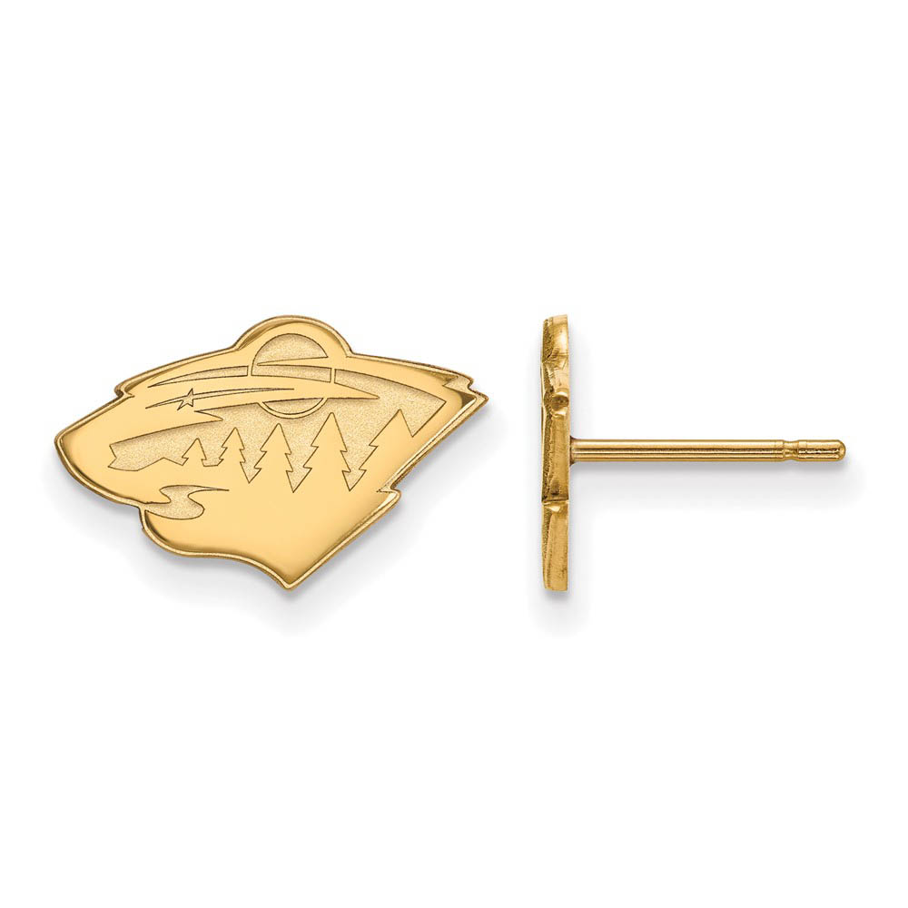 14k Yellow Gold NHL Minnesota Wild Post Earrings