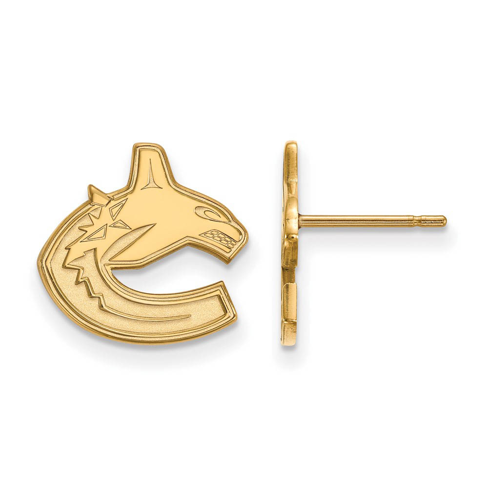 14k Yellow Gold NHL Vancouver Canucks Post Earrings