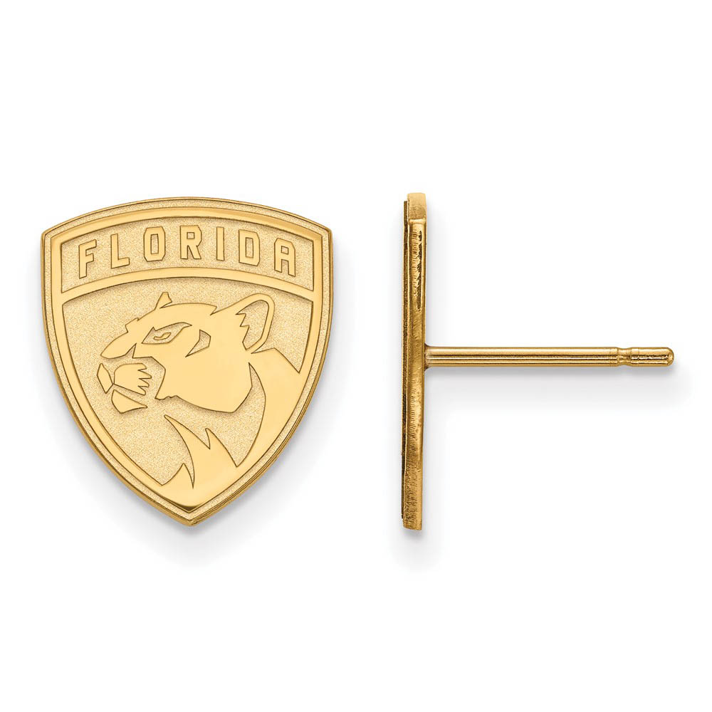14k Yellow Gold NHL Florida Panthers Post Earrings
