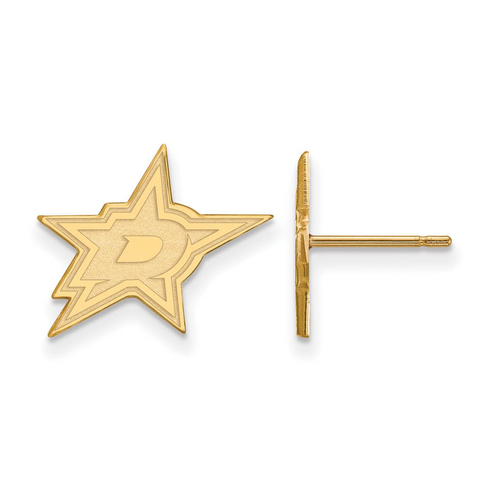 14k Yellow Gold NHL Dallas Stars Post Earrings