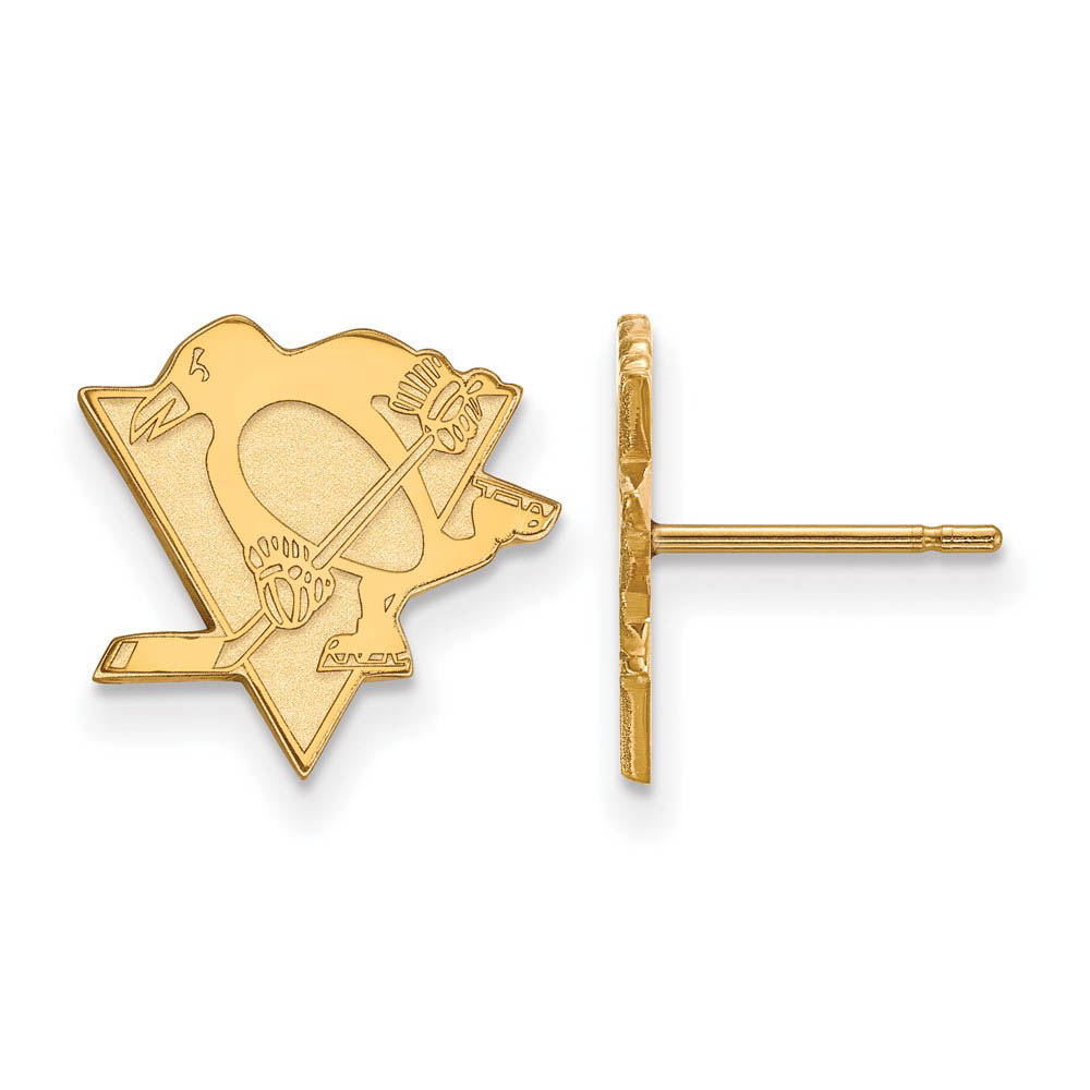 14k Yellow Gold NHL Pittsburgh Penguins Post Earrings