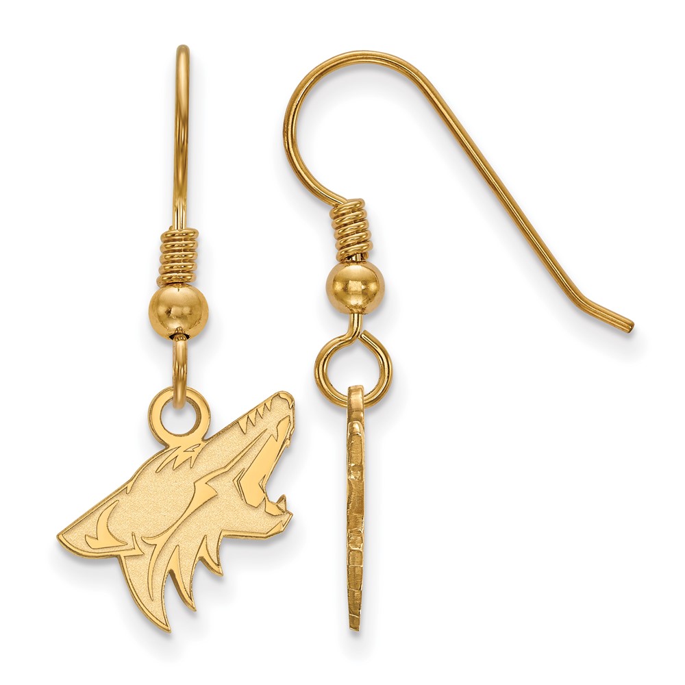 SS 14k Yellow Gold Plated NHL Arizona Coyotes Dangle Earrings