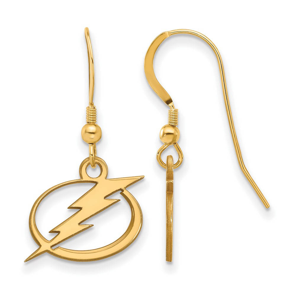 SS 14k Yellow Gold Plated NHL Tampa Bay Lightning SM Dangle Earrings
