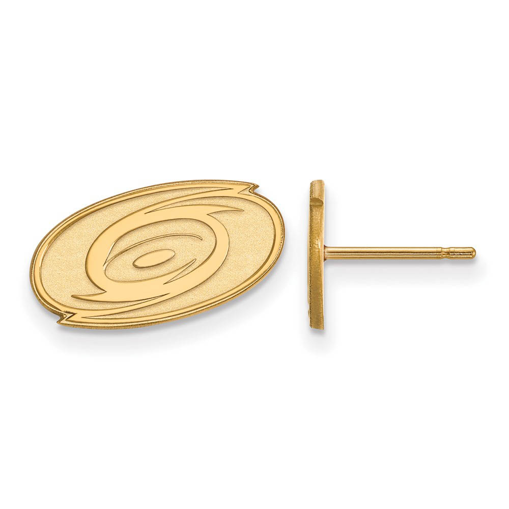 SS 14k Yellow Gold Plated NHL Carolina Hurricanes Post Earrings
