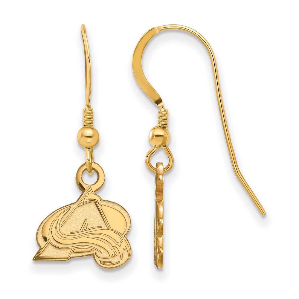 SS 14k Yellow Gold Plated NHL Colorado Avalanche Dangle Earrings