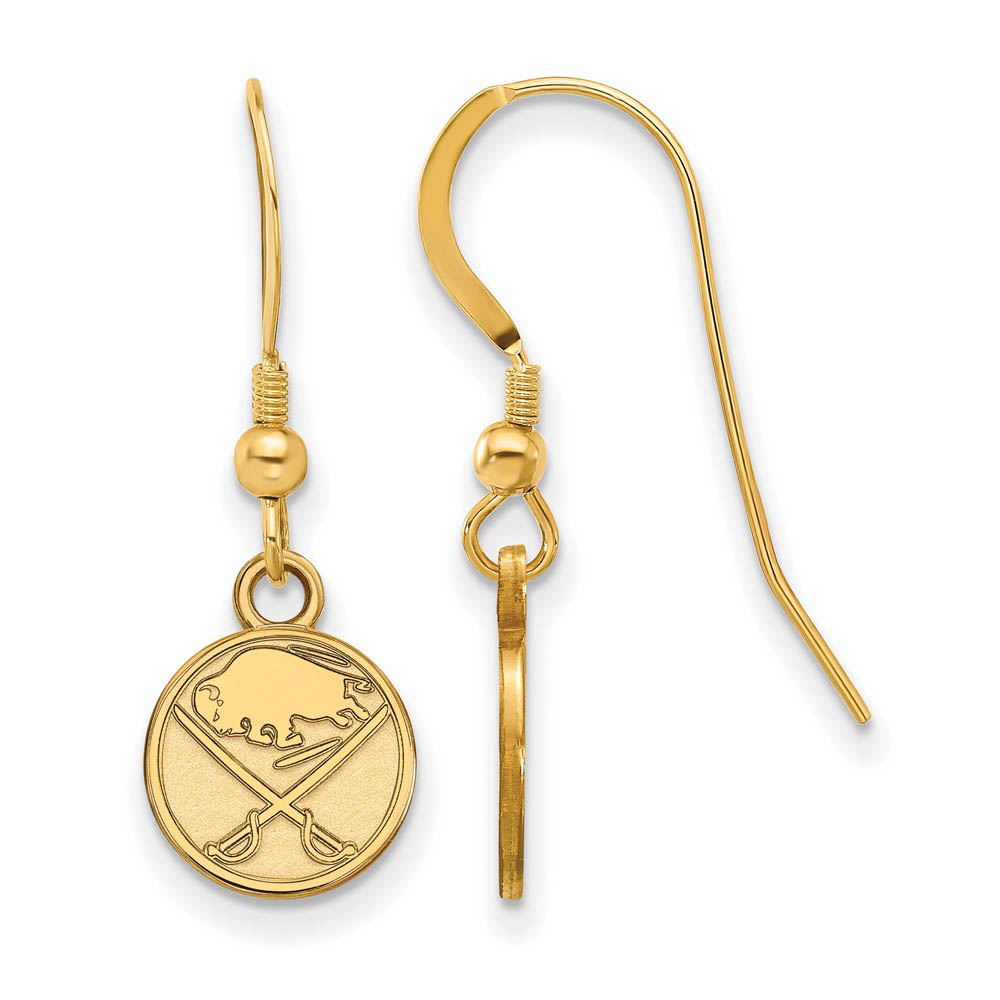 SS 14k Yellow Gold Plated NHL Buffalo Sabres Dangle Earrings