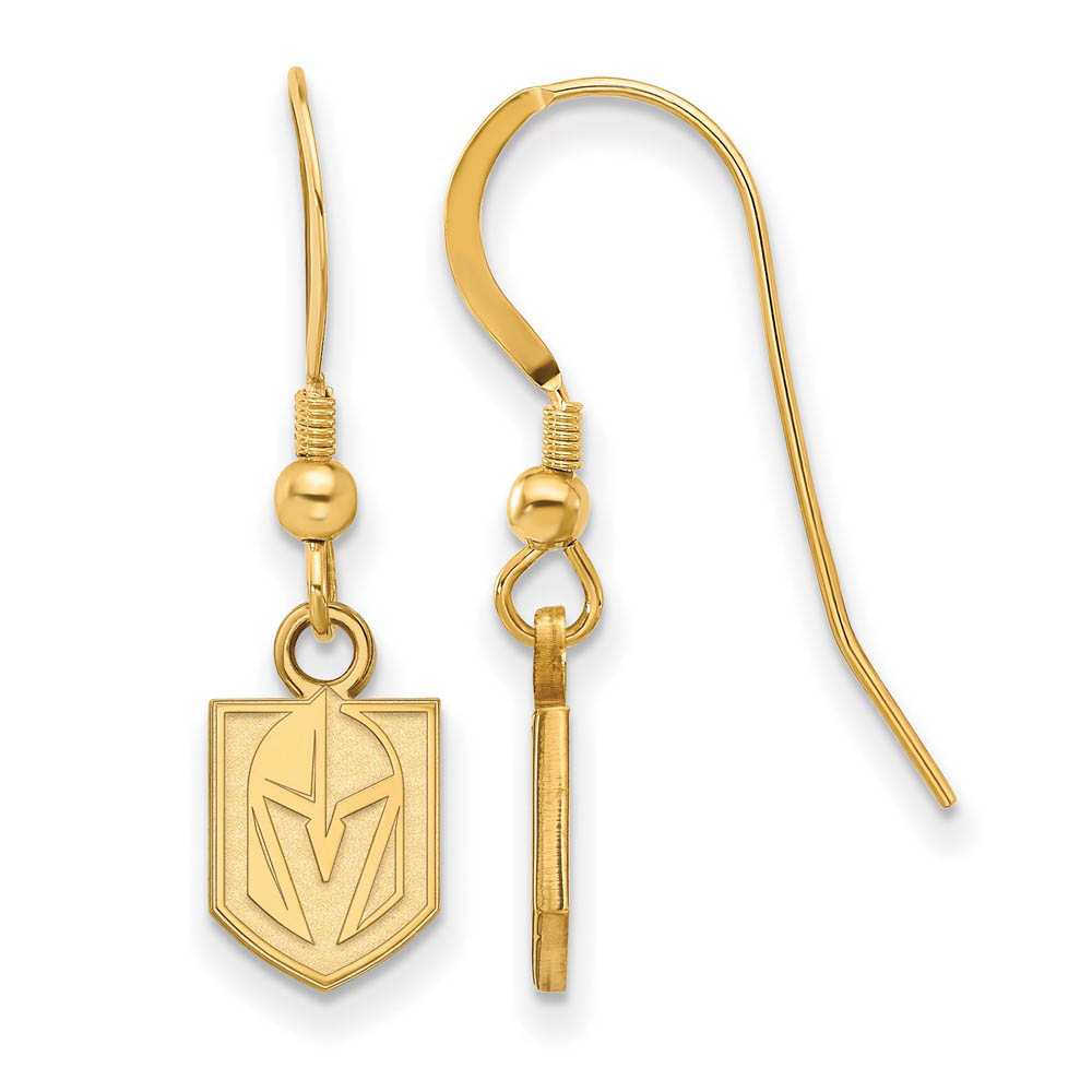SS 14k Yellow Gold Plated NHL Vegas Golden Knights Dangle Earrings