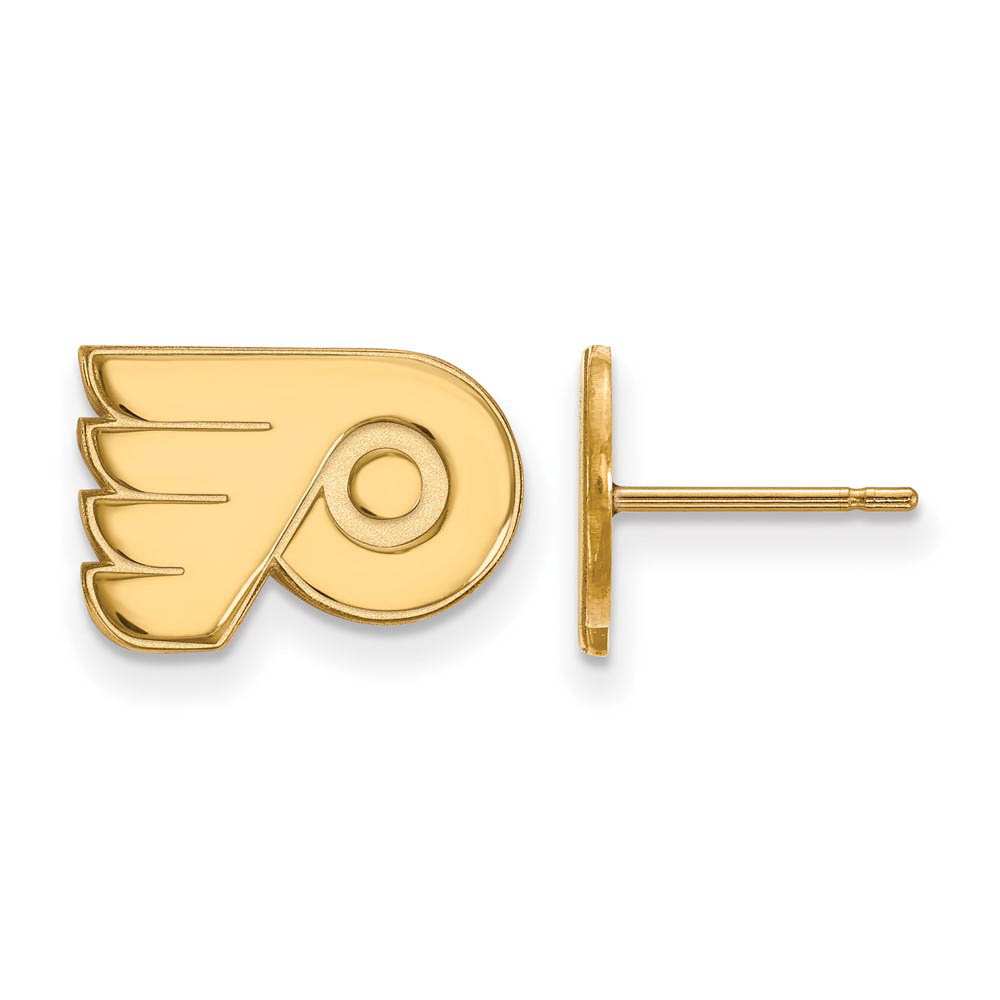 SS 14k Yellow Gold Plated NHL Philadelphia Flyers Post Earrings