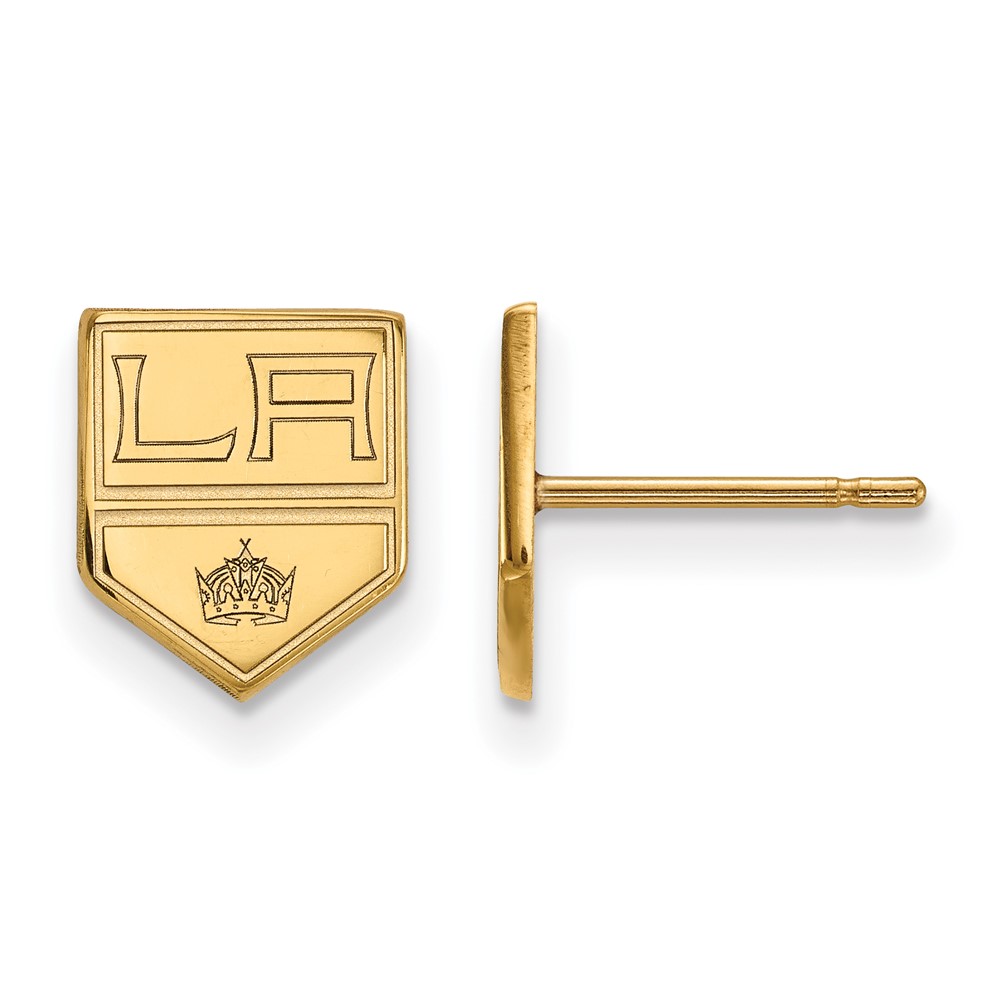 SS 14k Yellow Gold Plated NHL Los Angeles Kings Post Earrings