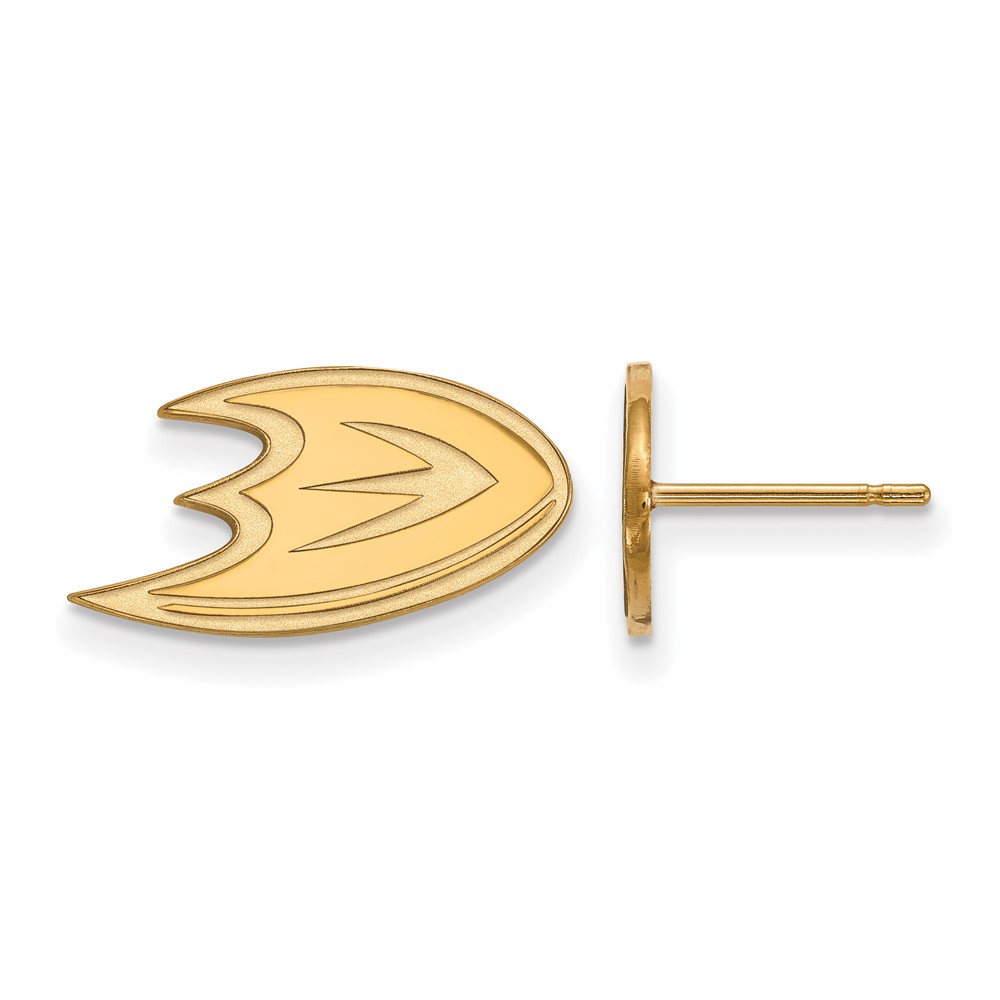SS 14k Yellow Gold Plated NHL Anaheim Ducks Post Earrings