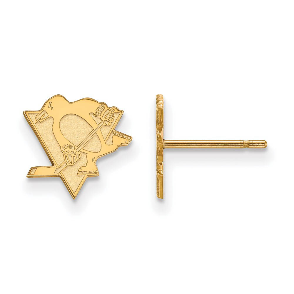 SS 14k Yellow Gold Plated NHL Pittsburgh Penguins Post Earrings