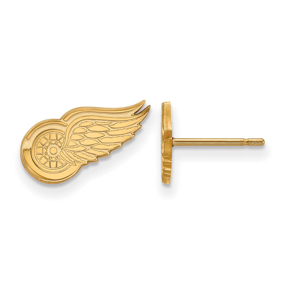 SS 14k Yellow Gold Plated NHL Detroit Red Wings Post Earrings