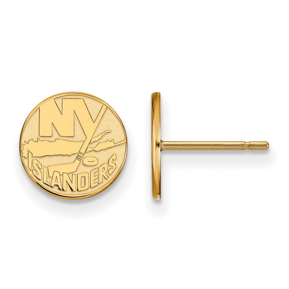 SS 14k Yellow Gold Plated NHL New York Islanders Post Earrings