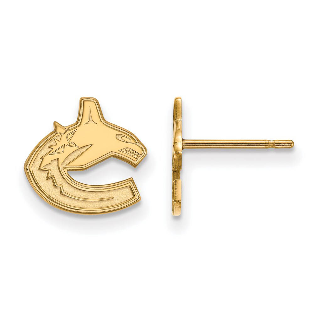 SS 14k Yellow Gold Plated NHL Vancouver Canucks Post Earrings