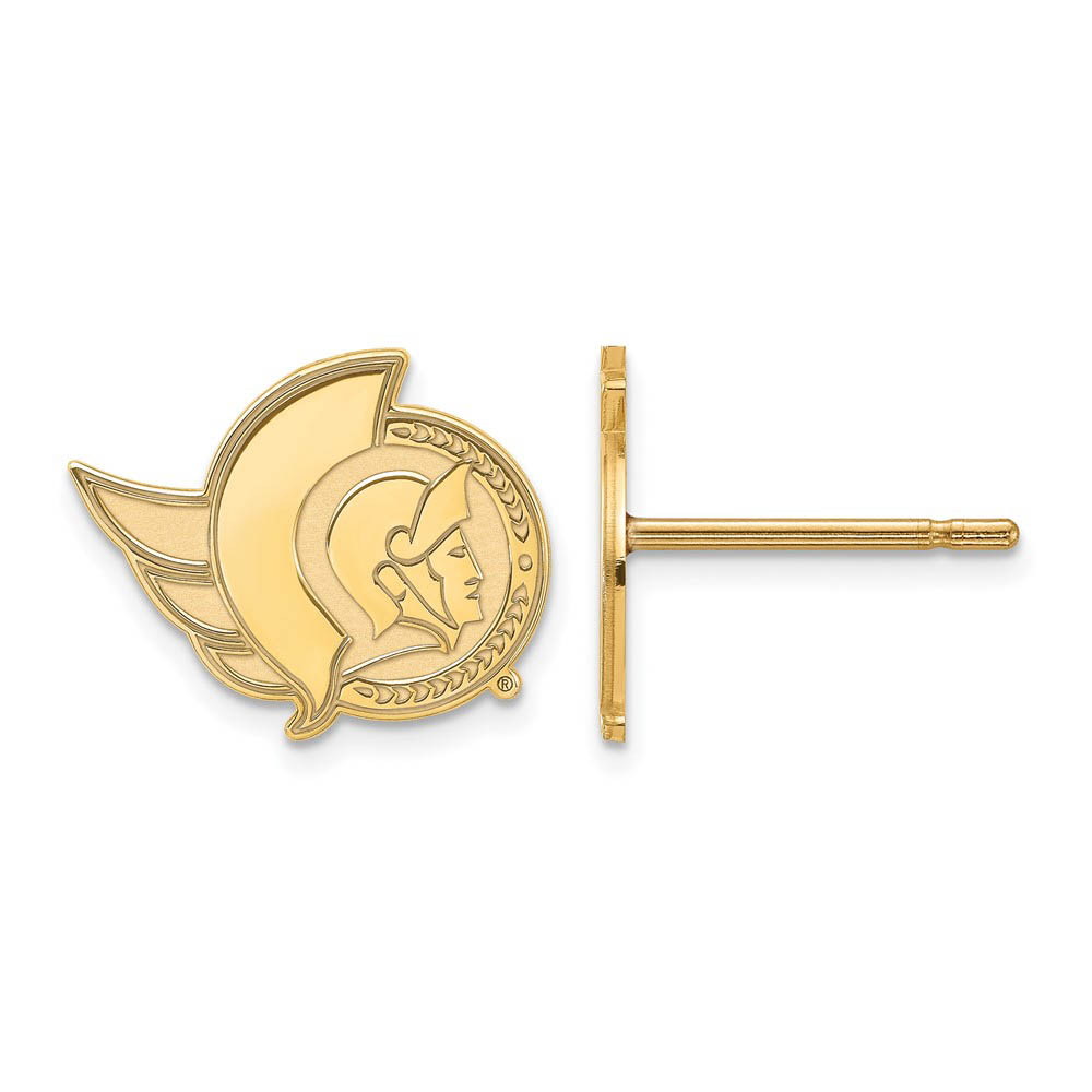 SS 14k Yellow Gold Plated NHL Ottawa Senators Post Earrings