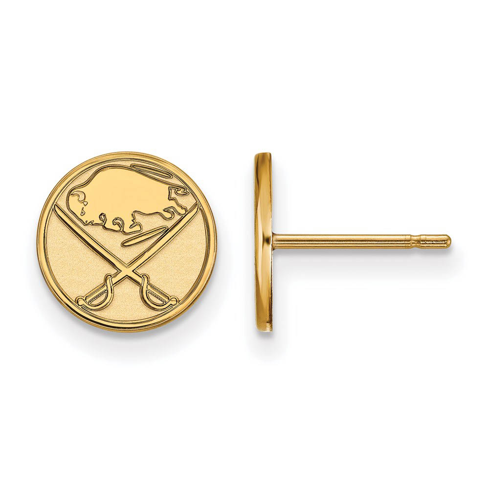SS 14k Yellow Gold Plated NHL Buffalo Sabres Post Earrings