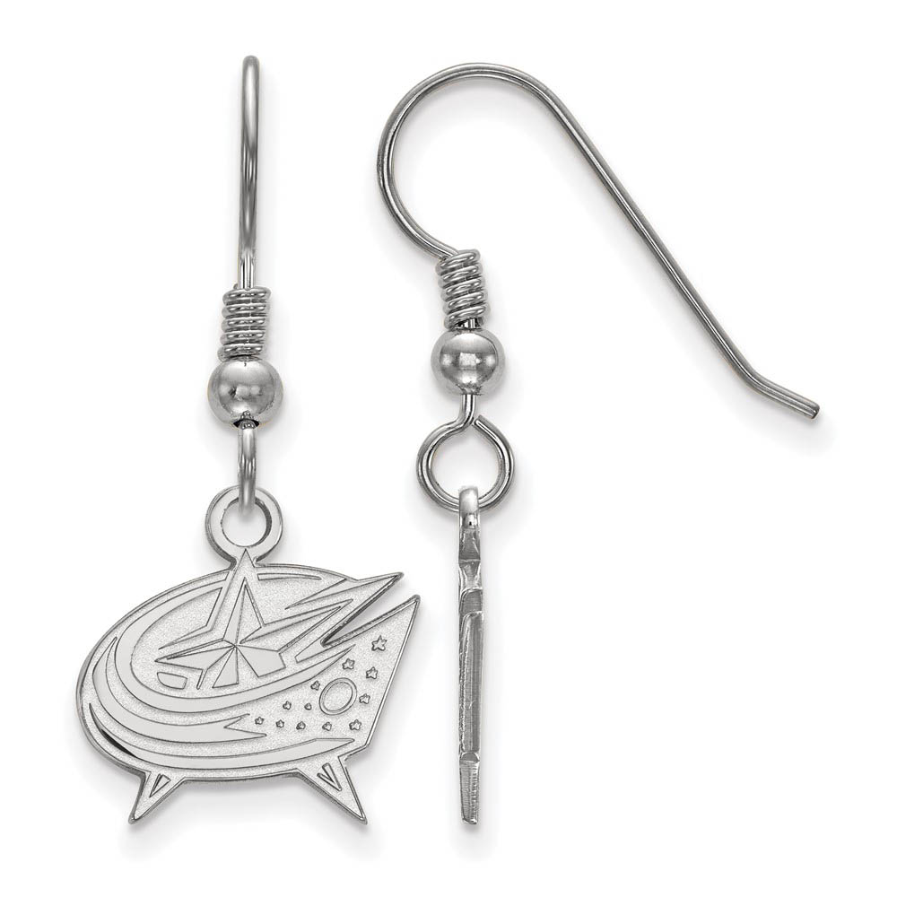 Sterling Silver NHL Columbus Blue Jackets SM Dangle Earrings