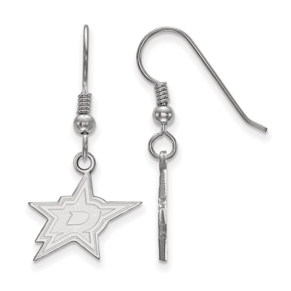 Sterling Silver NHL Dallas Stars Dangle Earrings