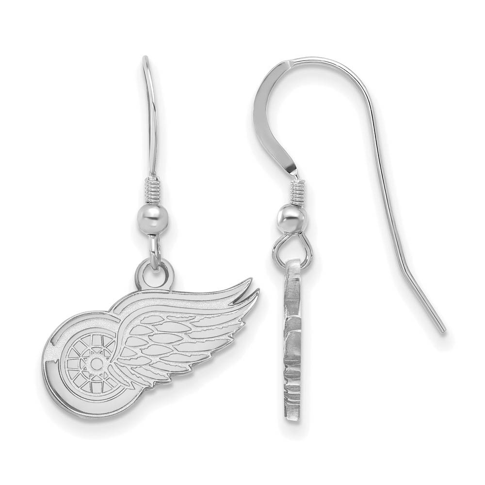 Sterling Silver NHL Detroit Red Wings Dangle Earrings