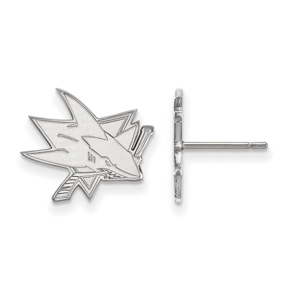 Sterling Silver NHL San Jose Sharks Post Earrings