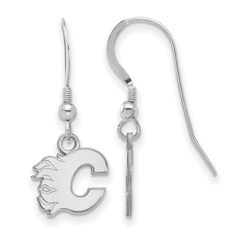Sterling Silver NHL Calgary Flames Dangle Earrings