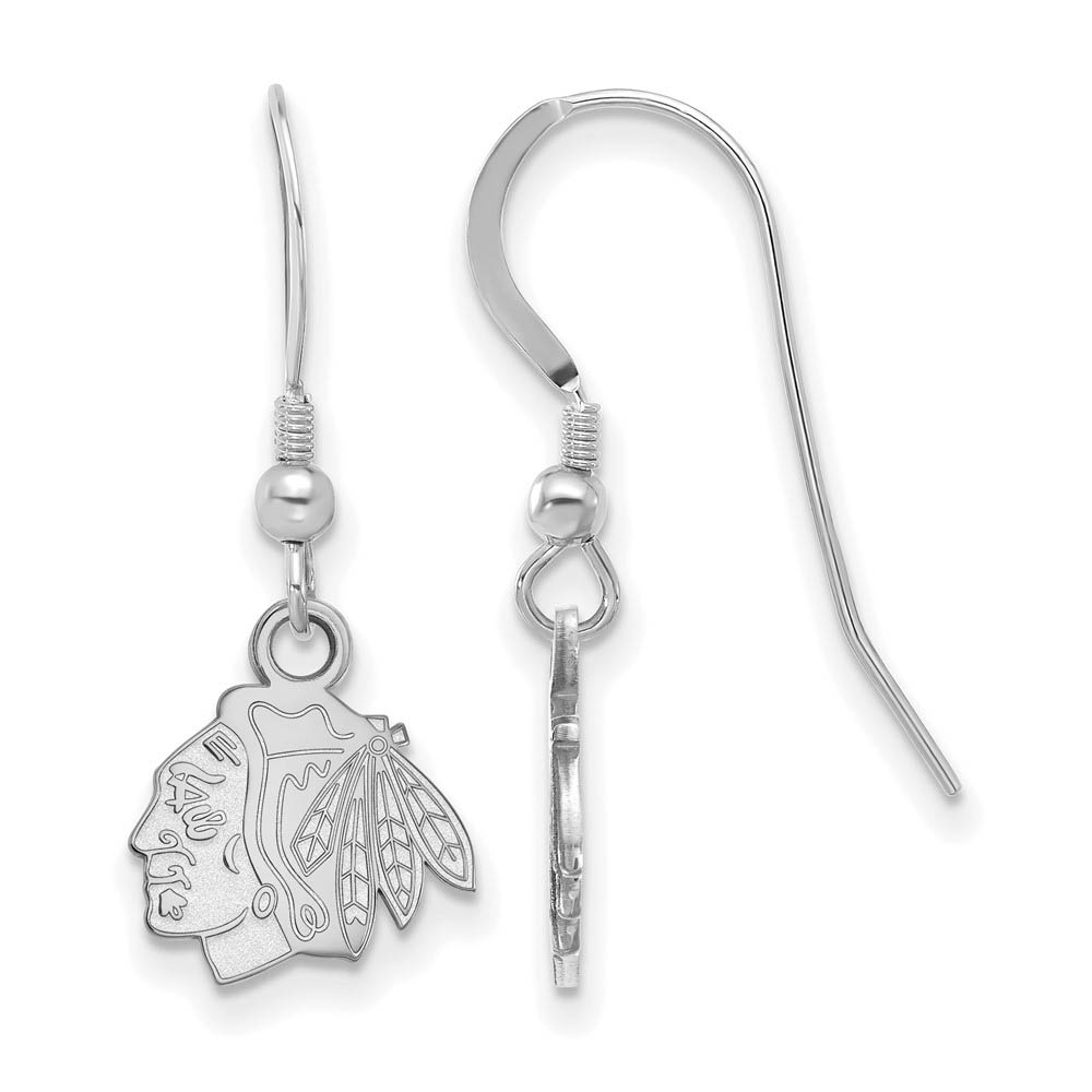 Sterling Silver NHL Chicago Blackhawks Dangle Earrings