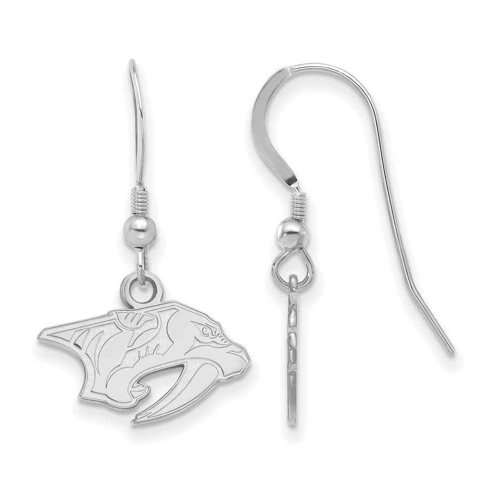 Sterling Silver NHL Nashville Predators Dangle Earrings