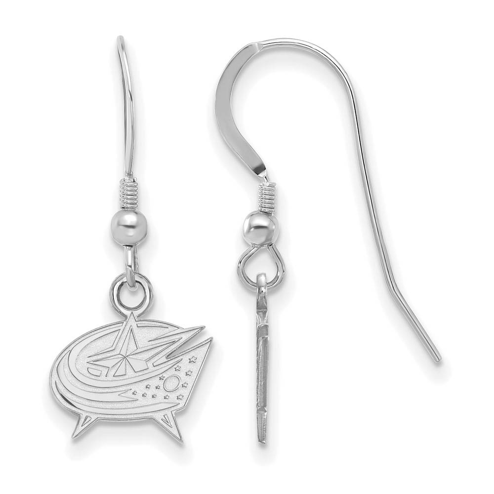 Sterling Silver NHL Columbus Blue Jackets Dangle Earrings