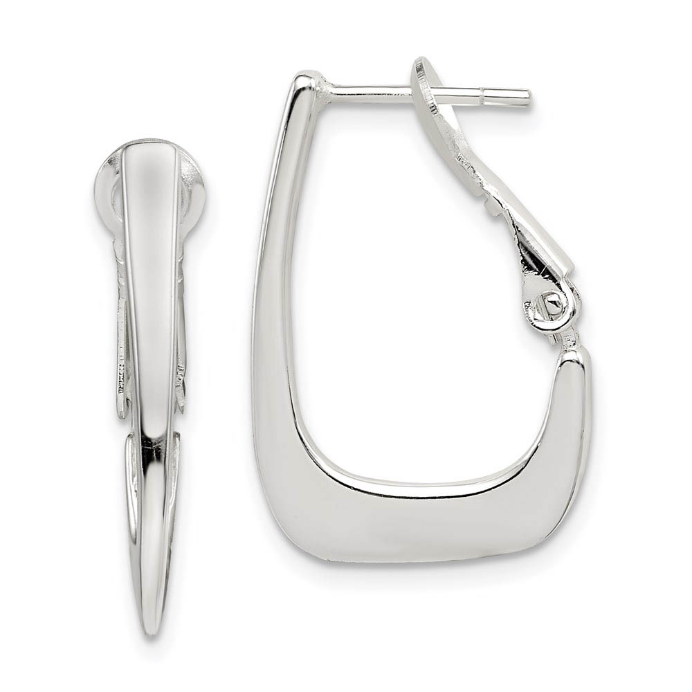 Polished Hoop Earrings in Sterling Silver - 22mm (7/8 Inch)