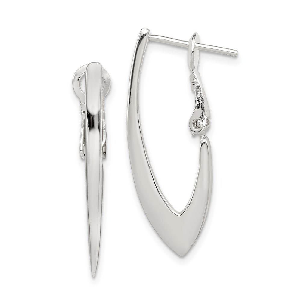 Contemporary Hoop Earrings in Sterling Silver - 30mm (1 1/8 Inch)