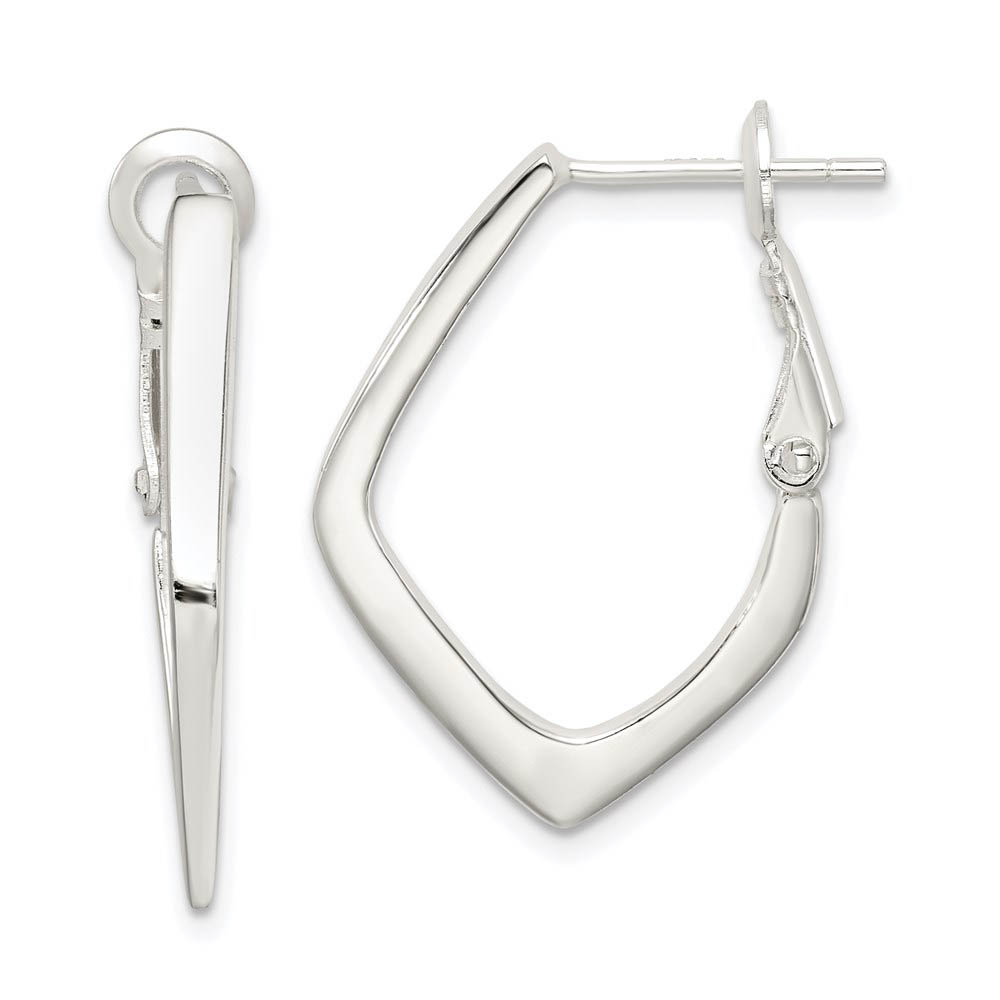 Geometric Hoop Earrings in Sterling Silver - 30mm (1 1/8 Inch)