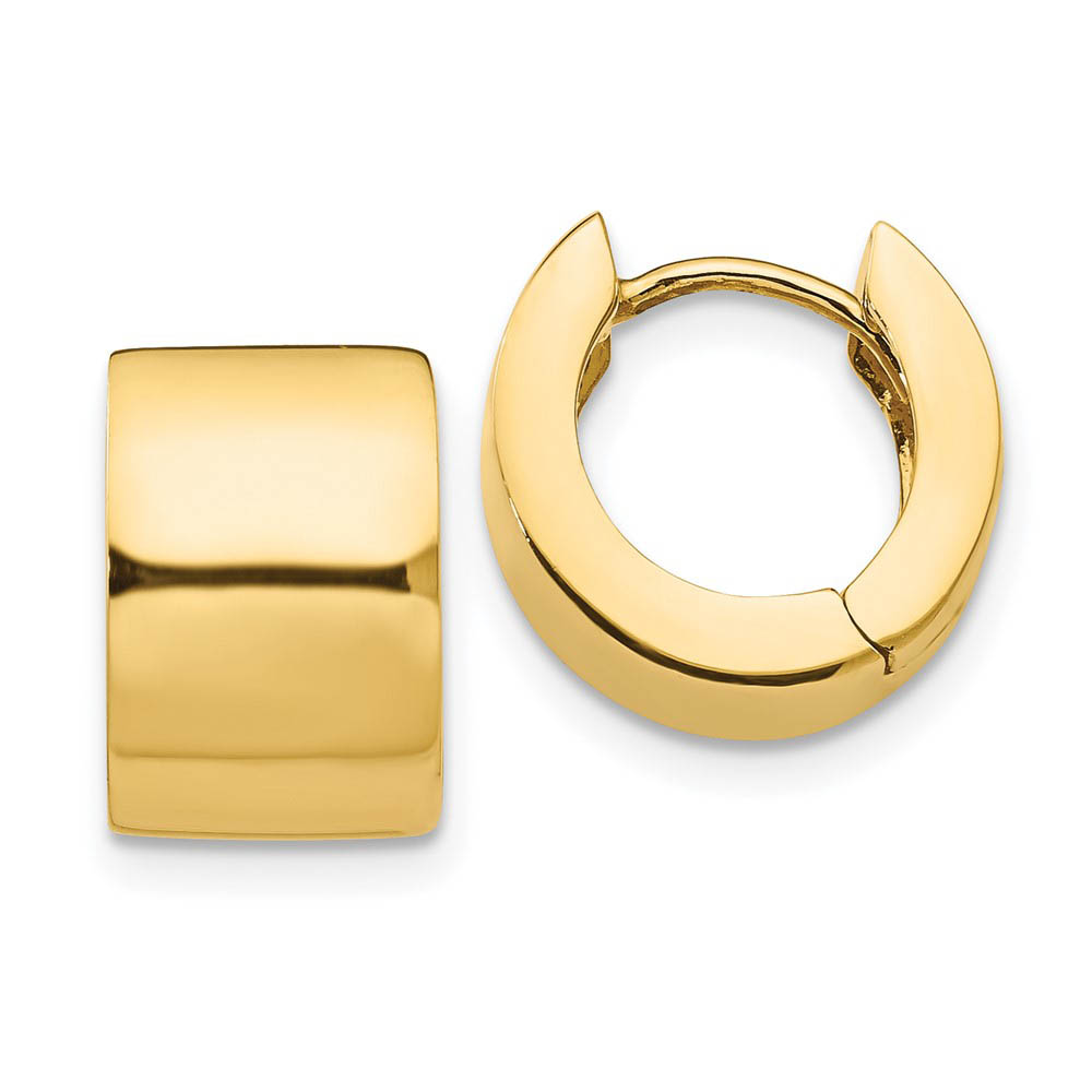 Hinged Huggie Round Hoop Earrings in 14k Yellow Gold, 13mm (1/2 Inch)