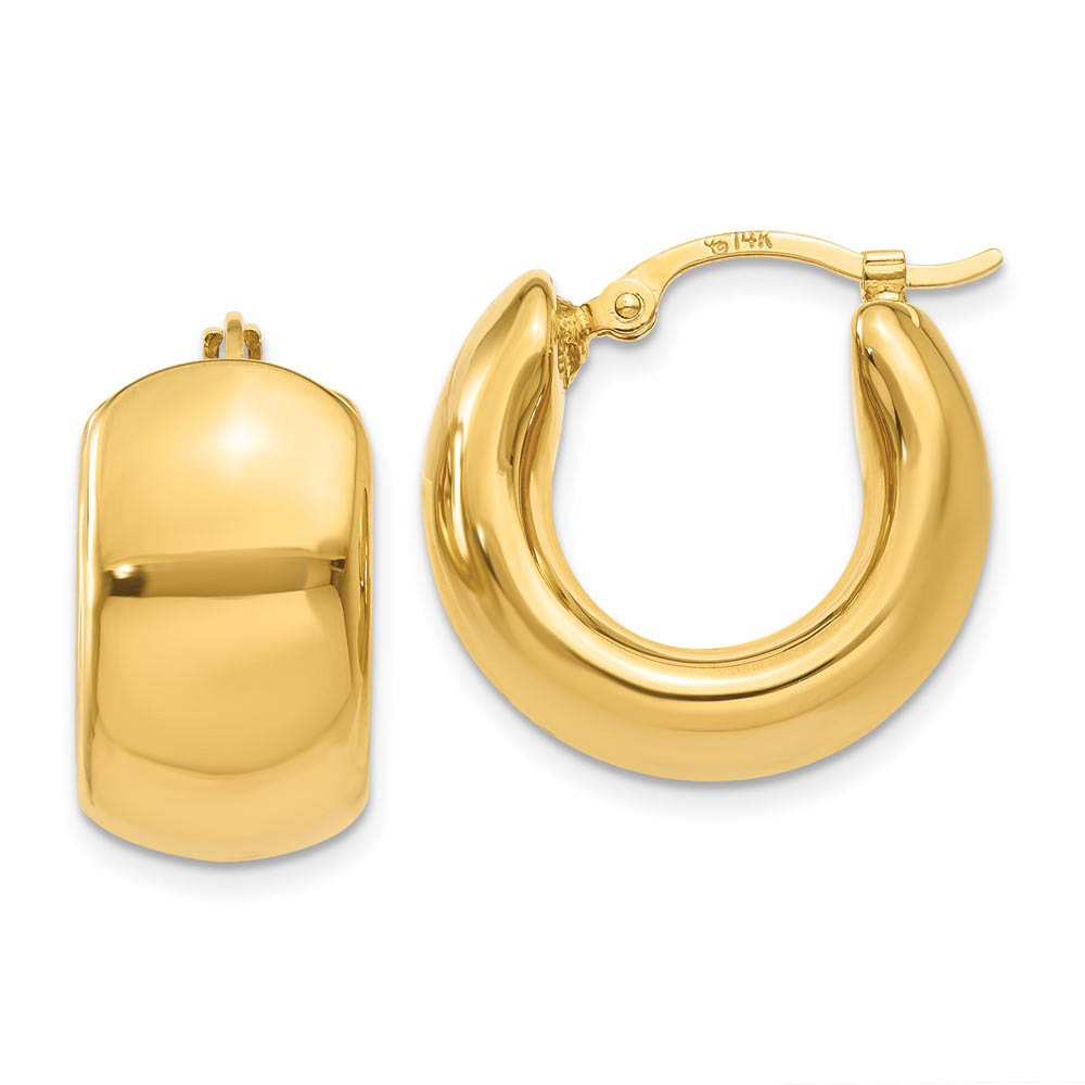 Wide Puffed Hoops in 14k Yellow Gold, 17mm (5/8 Inch)