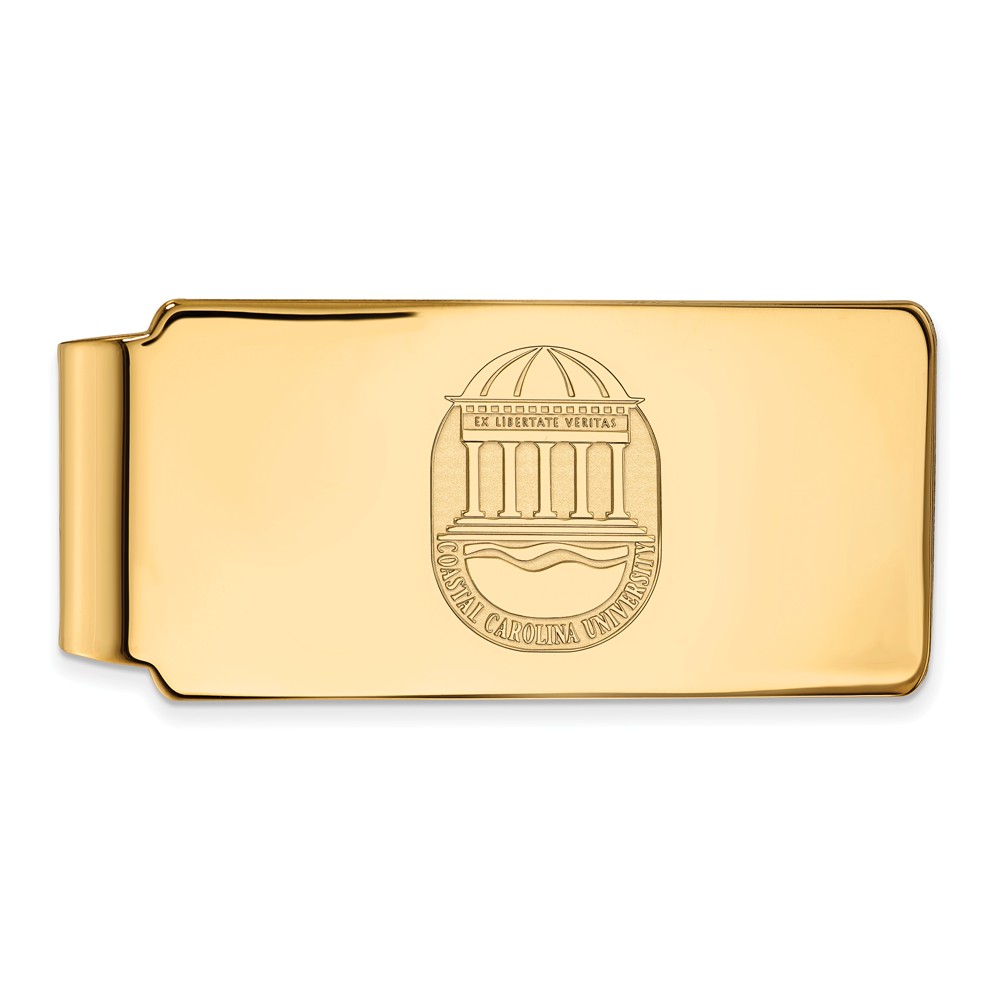 14k Yellow Gold Coastal Carolina U Crest Money Clip