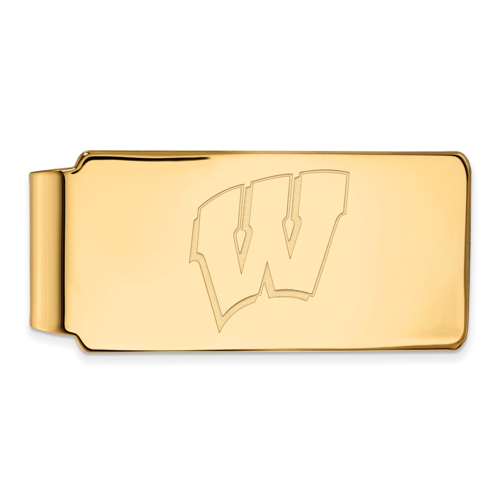 14k Yellow Gold U of Wisconsin Logo Money Clip