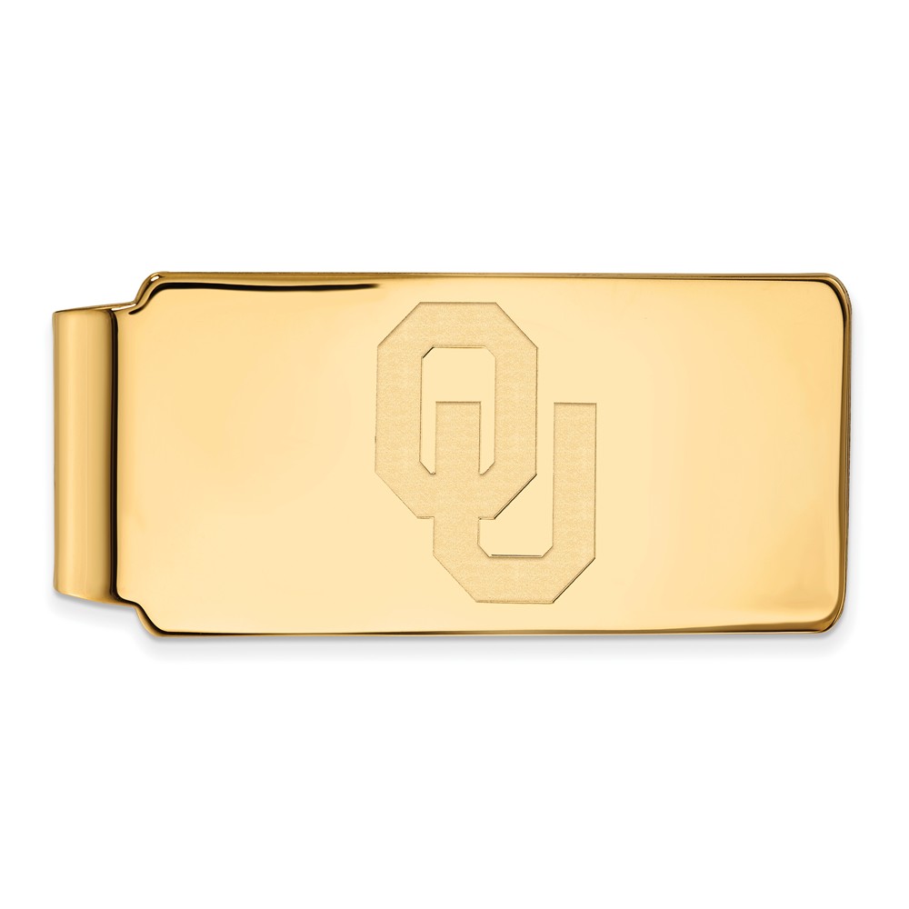 14k Yellow Gold U of Oklahoma Logo Money Clip