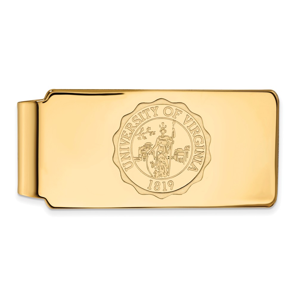 14k Yellow Gold U of Virginia Crest Money Clip