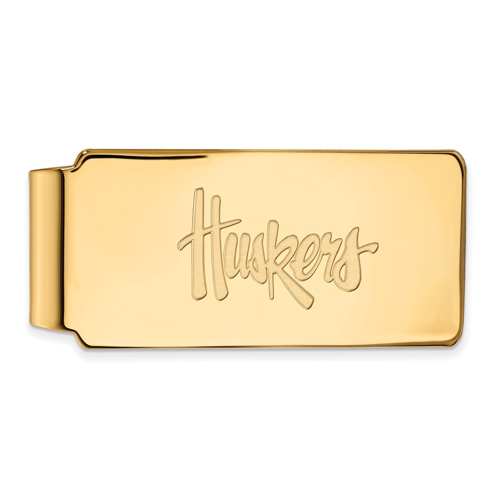 14k Gold Plated Silver U of Nebraska Logo Money Clip