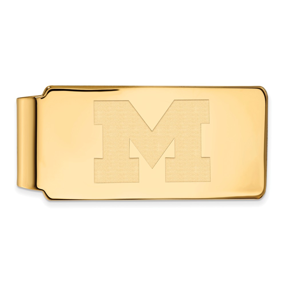 14k Gold Plated Silver Michigan (Univ of) Money Clip