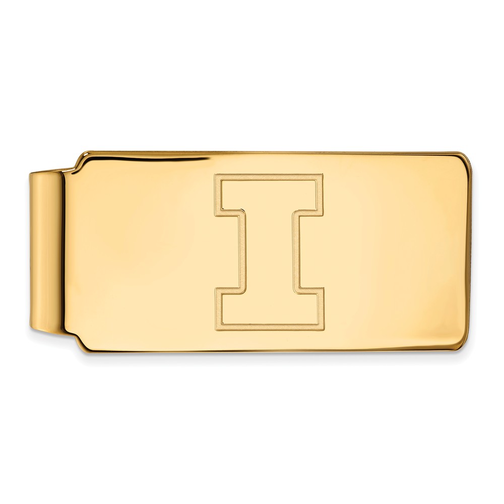 14k Gold Plated Silver U of Illinois Money Clip