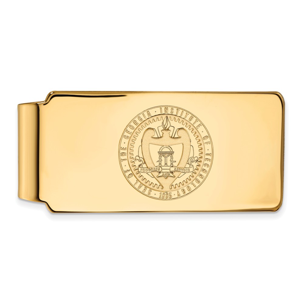 14k Gold Plated Silver Georgia Technology Crest Money Clip